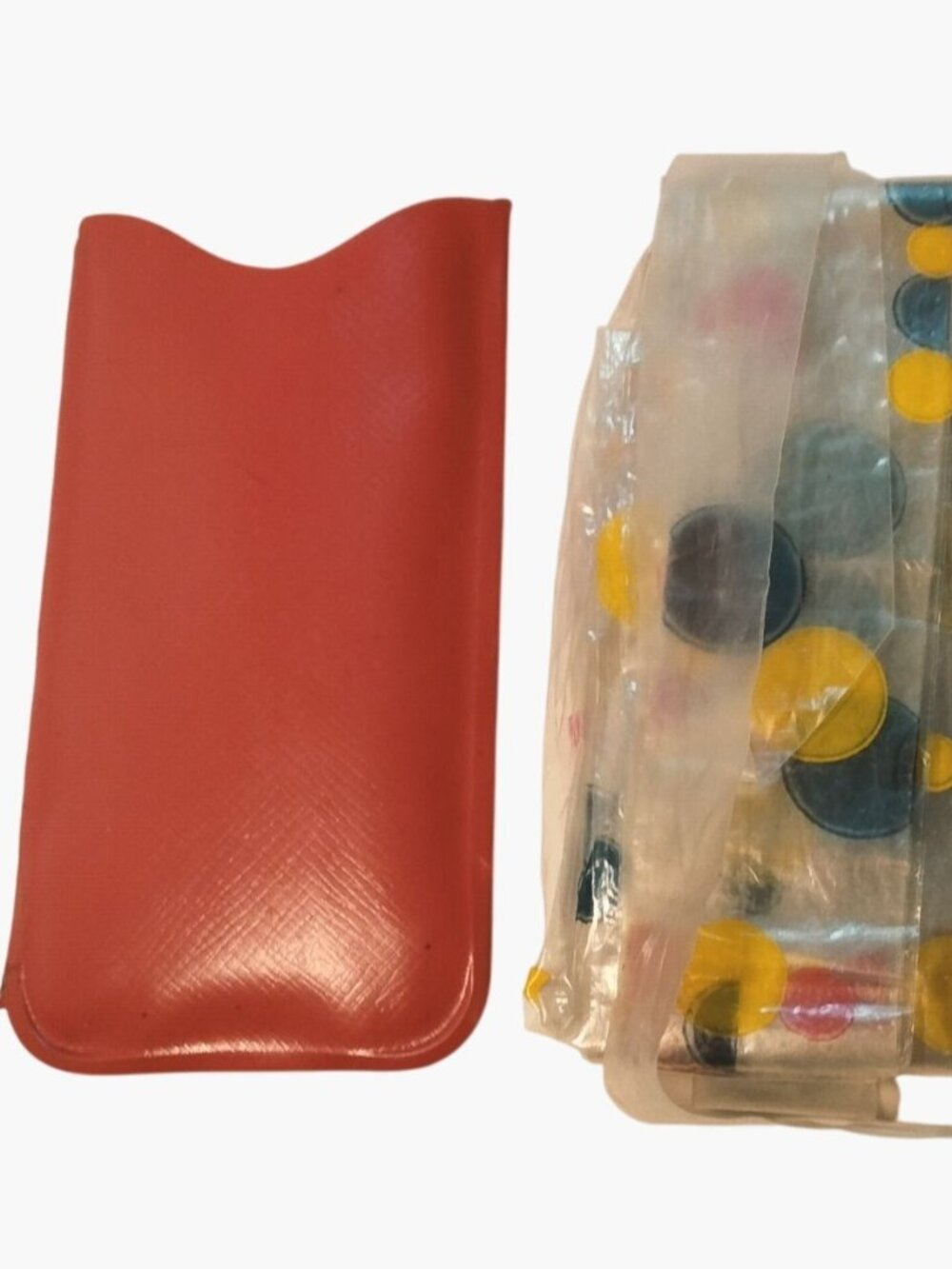 Polka Dot Rain Cover Accordion Folding  Red Case Vintage French 1950s Costume